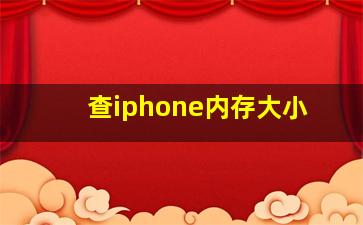 查iphone内存大小