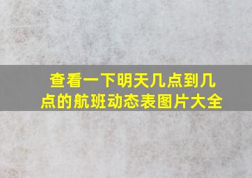 查看一下明天几点到几点的航班动态表图片大全