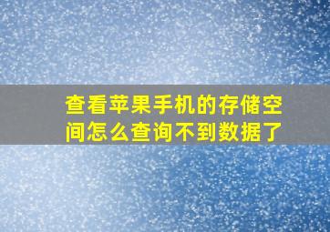 查看苹果手机的存储空间怎么查询不到数据了