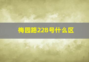 梅园路228号什么区