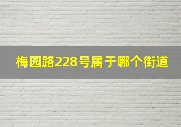 梅园路228号属于哪个街道