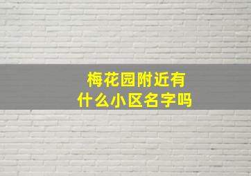 梅花园附近有什么小区名字吗