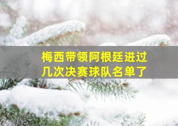 梅西带领阿根廷进过几次决赛球队名单了