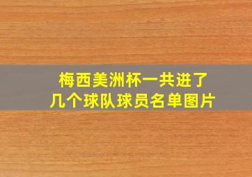 梅西美洲杯一共进了几个球队球员名单图片