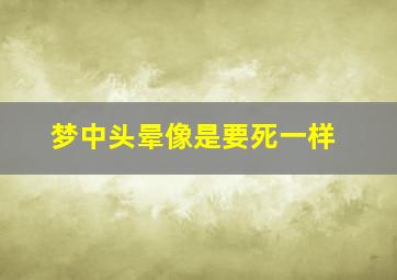 梦中头晕像是要死一样