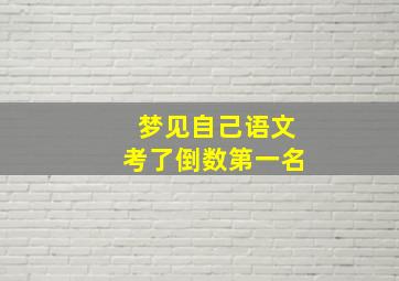 梦见自己语文考了倒数第一名