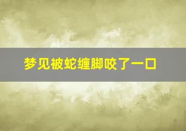 梦见被蛇缠脚咬了一口