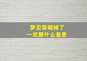 梦见饭碗掉了一坨屎什么意思