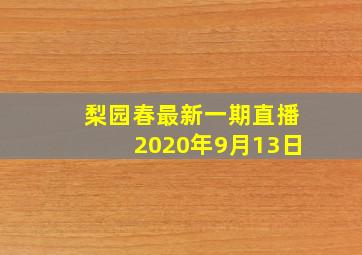 梨园春最新一期直播2020年9月13日