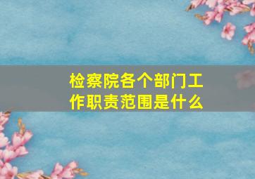 检察院各个部门工作职责范围是什么