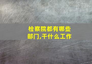 检察院都有哪些部门,干什么工作