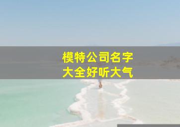 模特公司名字大全好听大气