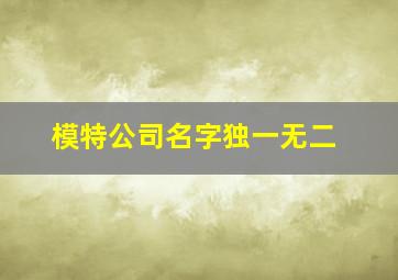 模特公司名字独一无二