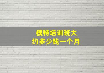 模特培训班大约多少钱一个月