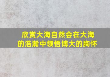 欣赏大海自然会在大海的浩瀚中领悟博大的胸怀