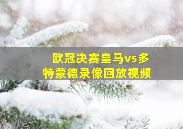 欧冠决赛皇马vs多特蒙德录像回放视频