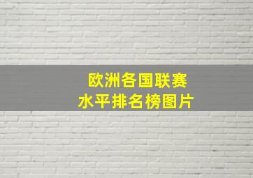 欧洲各国联赛水平排名榜图片