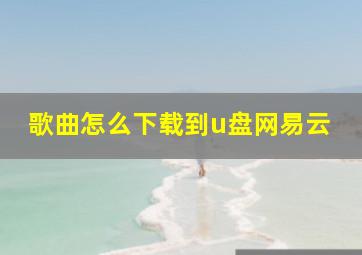 歌曲怎么下载到u盘网易云