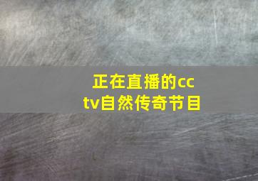 正在直播的cctv自然传奇节目