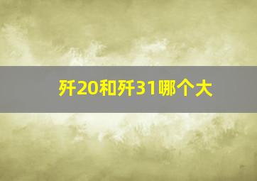 歼20和歼31哪个大