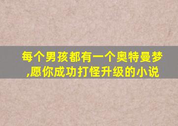 每个男孩都有一个奥特曼梦,愿你成功打怪升级的小说