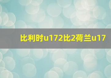 比利时u172比2荷兰u17