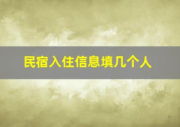 民宿入住信息填几个人