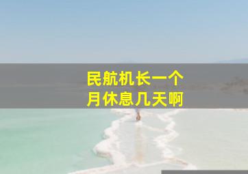 民航机长一个月休息几天啊