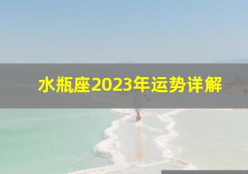 水瓶座2023年运势详解