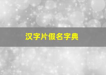 汉字片假名字典