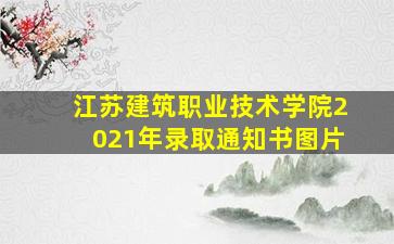 江苏建筑职业技术学院2021年录取通知书图片