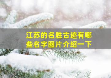 江苏的名胜古迹有哪些名字图片介绍一下