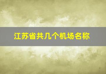 江苏省共几个机场名称