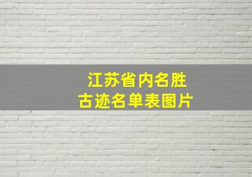 江苏省内名胜古迹名单表图片