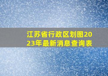 江苏省行政区划图2023年最新消息查询表