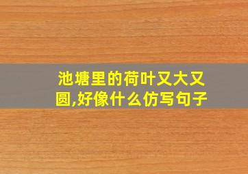 池塘里的荷叶又大又圆,好像什么仿写句子