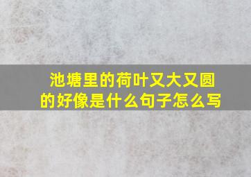 池塘里的荷叶又大又圆的好像是什么句子怎么写