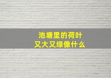 池塘里的荷叶又大又绿像什么