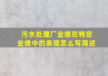 污水处理厂业绩在特定业绩中的表现怎么写简述