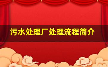 污水处理厂处理流程简介