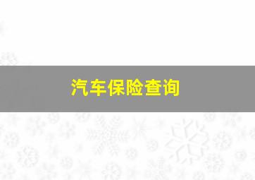 汽车保险查询