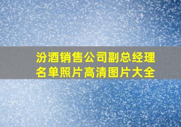 汾酒销售公司副总经理名单照片高清图片大全