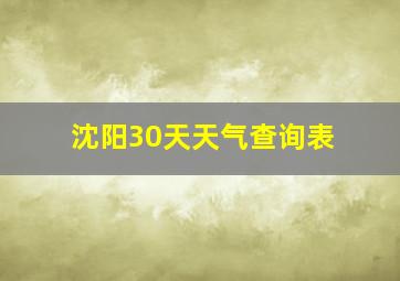 沈阳30天天气查询表