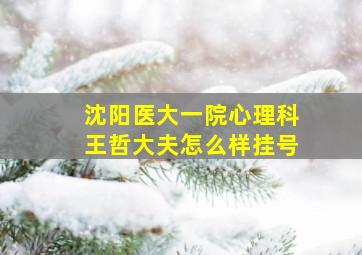 沈阳医大一院心理科王哲大夫怎么样挂号