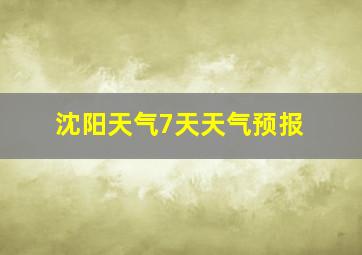 沈阳天气7天天气预报