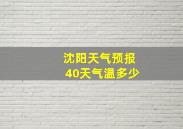 沈阳天气预报40天气温多少