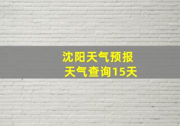 沈阳天气预报天气查询15天