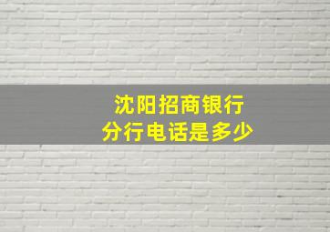 沈阳招商银行分行电话是多少