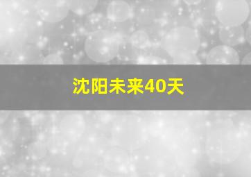 沈阳未来40天