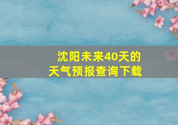 沈阳未来40天的天气预报查询下载